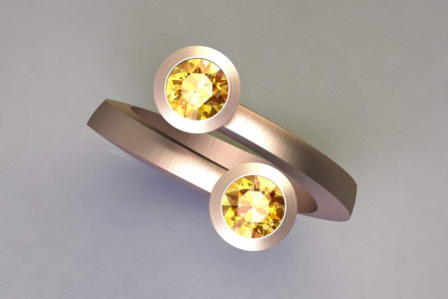 Yellow Sapphires & Red Gold