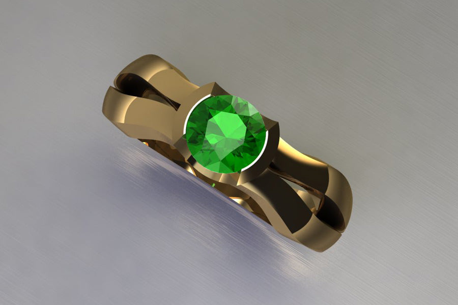 Tsavorite & Yellow Gold