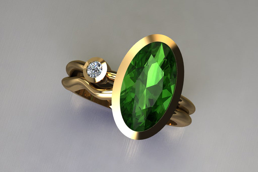 Tsavorite, Diamond & Yellow Gold