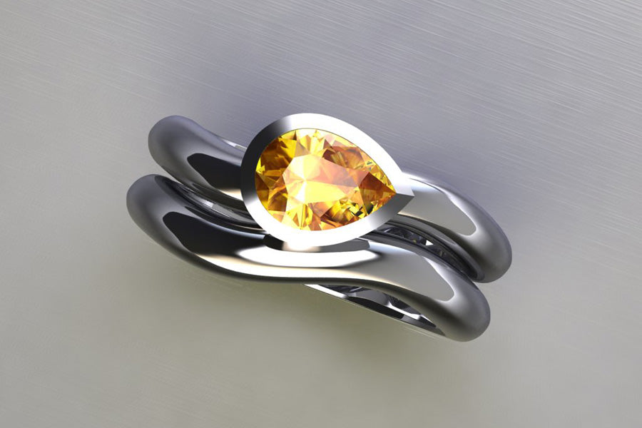 Yellow Sapphire & White Gold