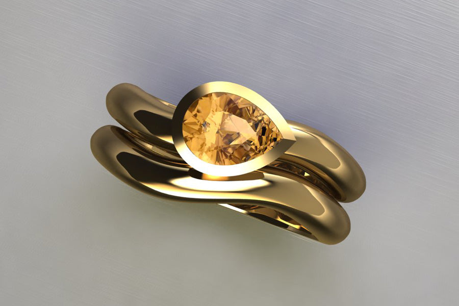 Orange Sapphire & Yellow Gold