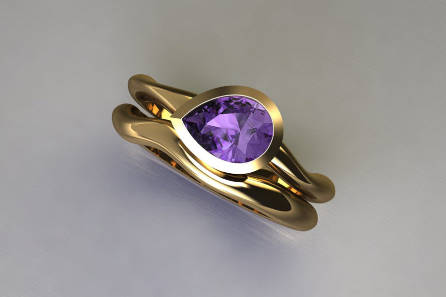 Pruple Sapphire & Yellow Gold