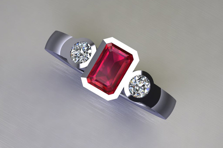 Ruby, Diamonds & White Gold