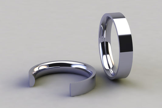 Flat Inverted Section Wedding Rings