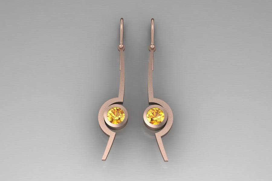 Yellow Sapphires & Red Gold