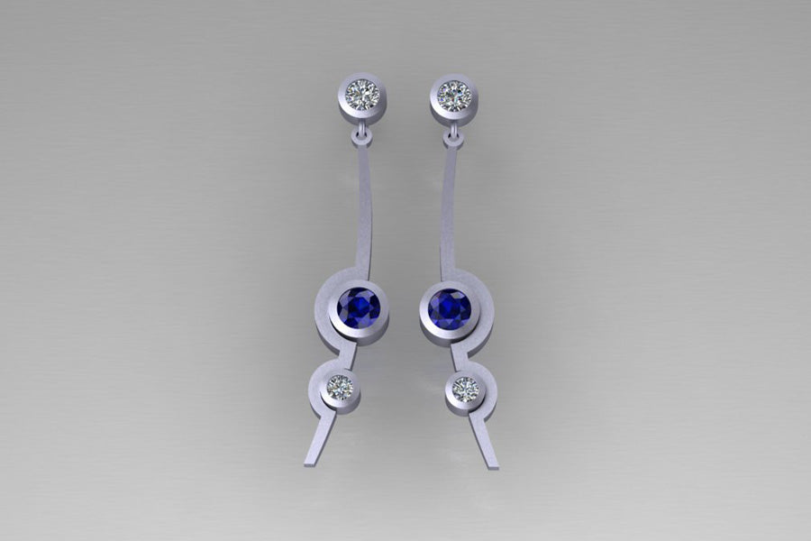 Sapphires & Diamonds, White Gold