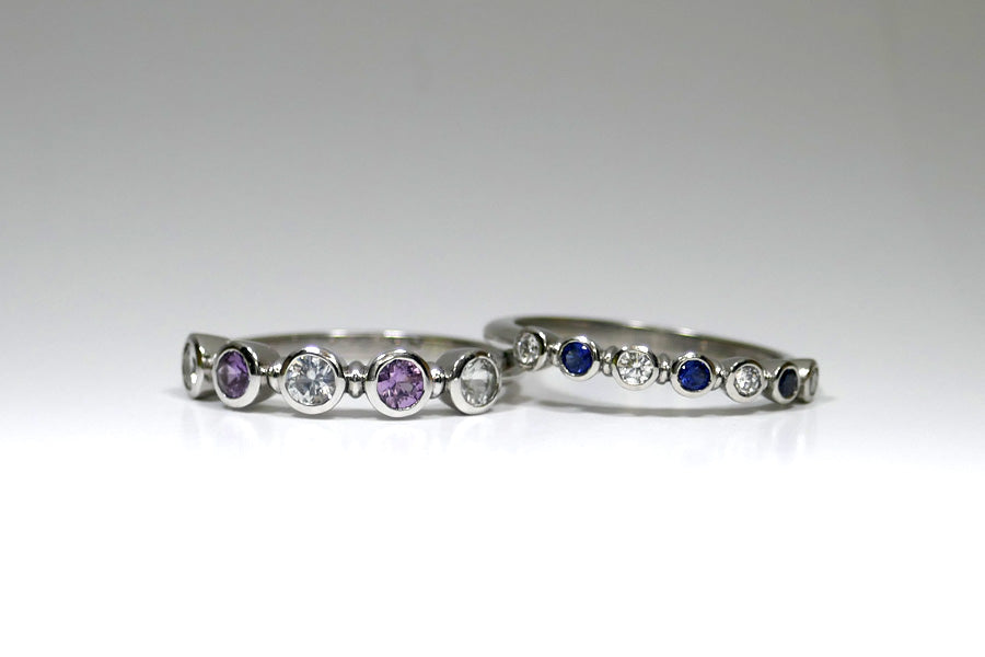 9ct White Gold & Platinum Eternity Rings