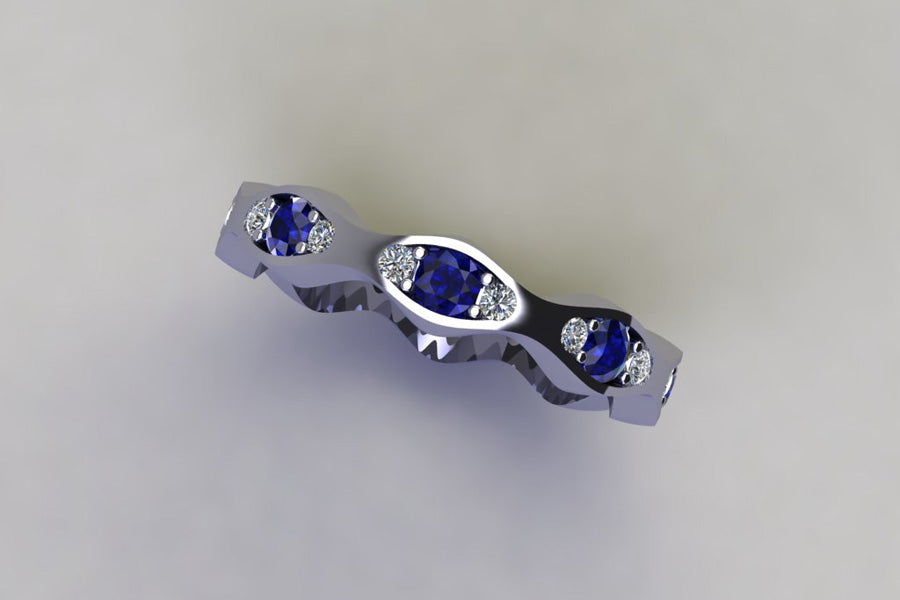White Gold, Sapphires & Diamonds