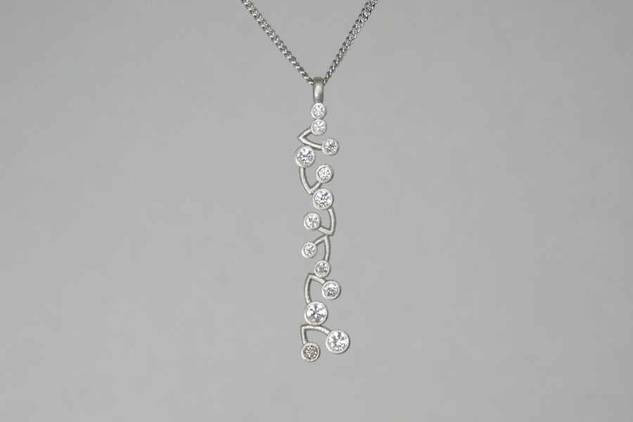 Diamond Set Platinum Cluster Pendant