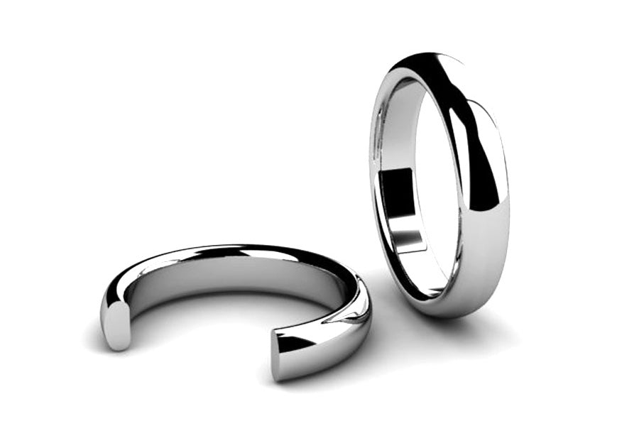 Rounded Barrel Section Wedding Ring Designs