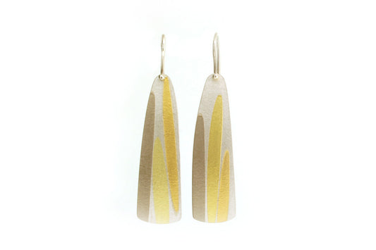 Silver Leaf Design Earrings with Coloured Details