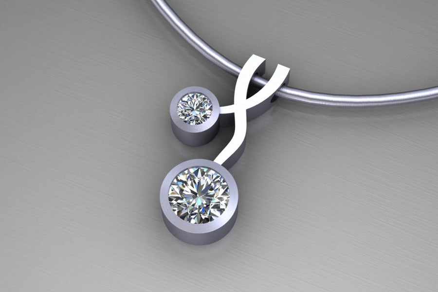 Weave Design Diamond Platinum Necklace - Main Image