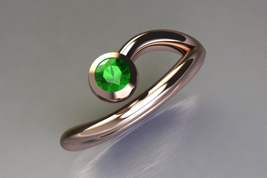 Tsavorite & Red Gold