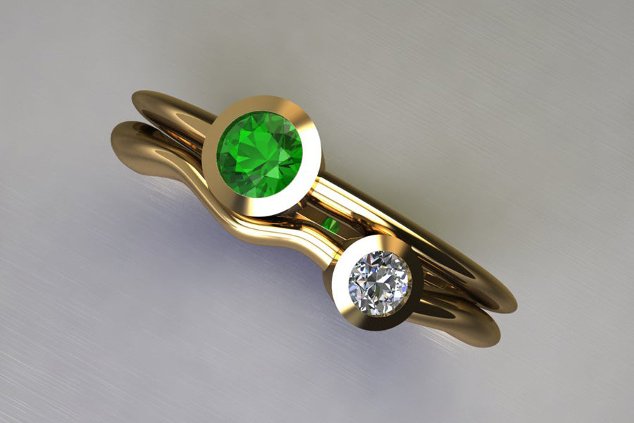 Tsavorite, Diamond & Yellow Gold