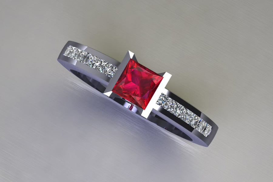 Ruby, Diamonds & White Gold