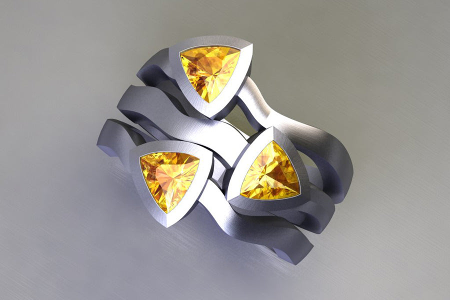 Yellow Sapphires & White Gold