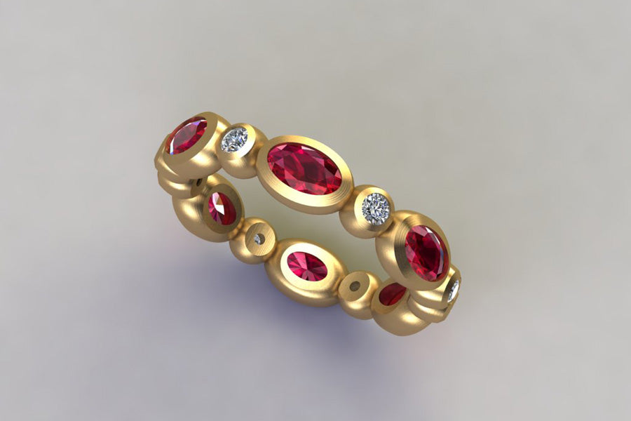 Rubies & Diamonds, Yellow Gold