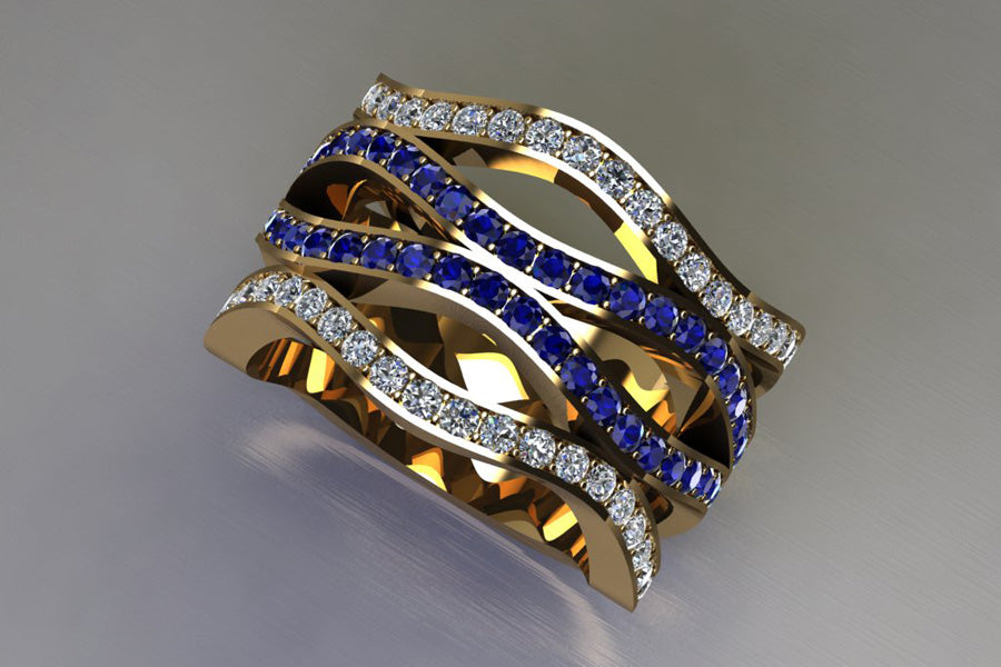 Sapphires & Diamonds, Yellow Gold