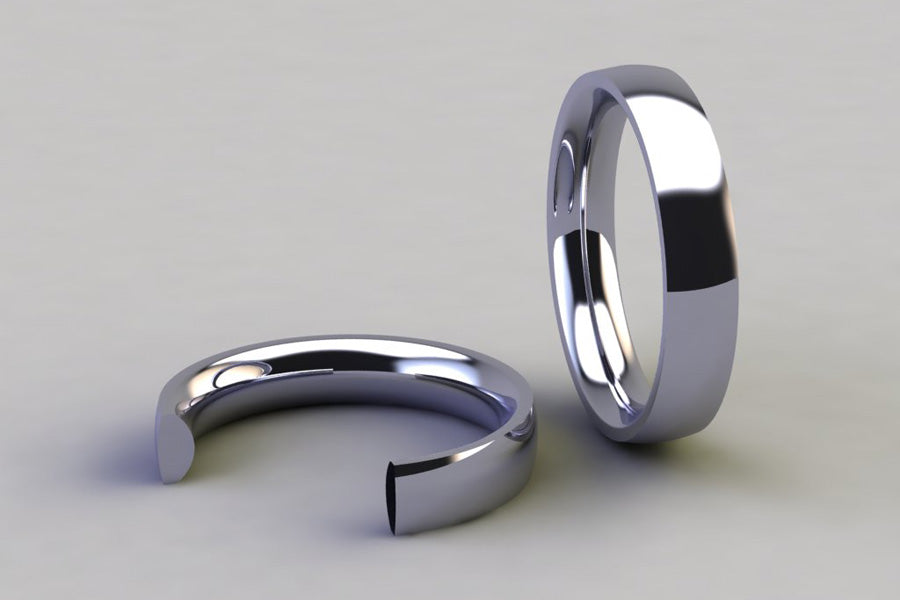 Inverted Section Wedding Rings