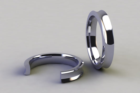 Concave Section Wedding Rings