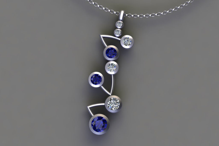 Sapphires & Diamonds, White Gold