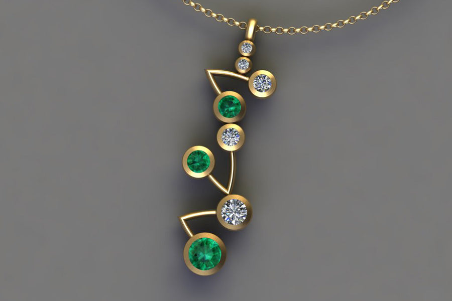 Emeralds & Diamonds, Yellow Gold