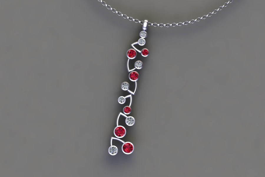 Rubies & Diamonds, White Gold