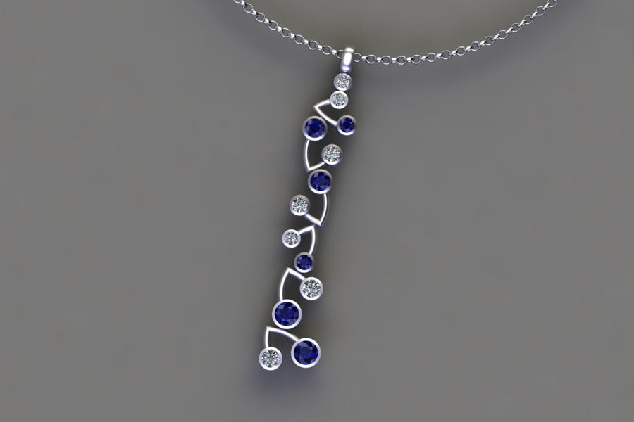 Sapphires & Diamonds, White Gold