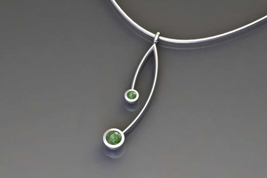 Green Tourmaline & Silver