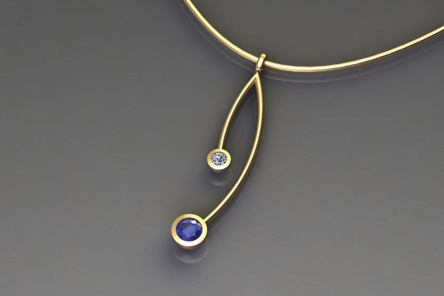 Sapphire, Diamond & Yellow Gold