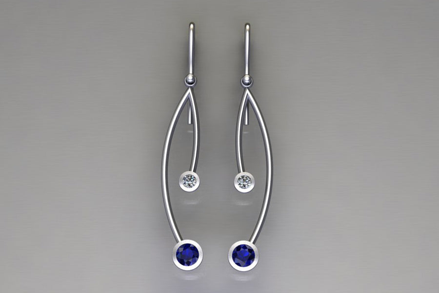 Sapphires & Diamonds, White Gold