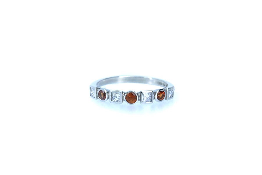 Diamond Set Square Shaped 18ct White Gold Ring