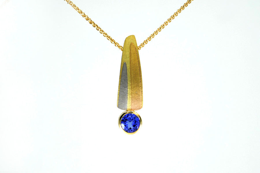 Tanzanite 18ct Yellow Gold Leaf Necklace
