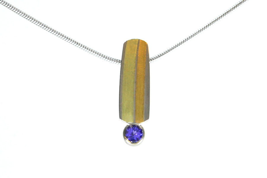 Tanzanite 18ct White Gold Striped Necklace