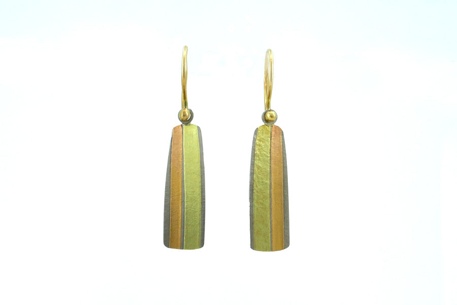 Striped 18ct White Gold Earrings