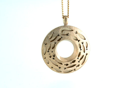 Turning Fish 9ct Red Gold Necklace