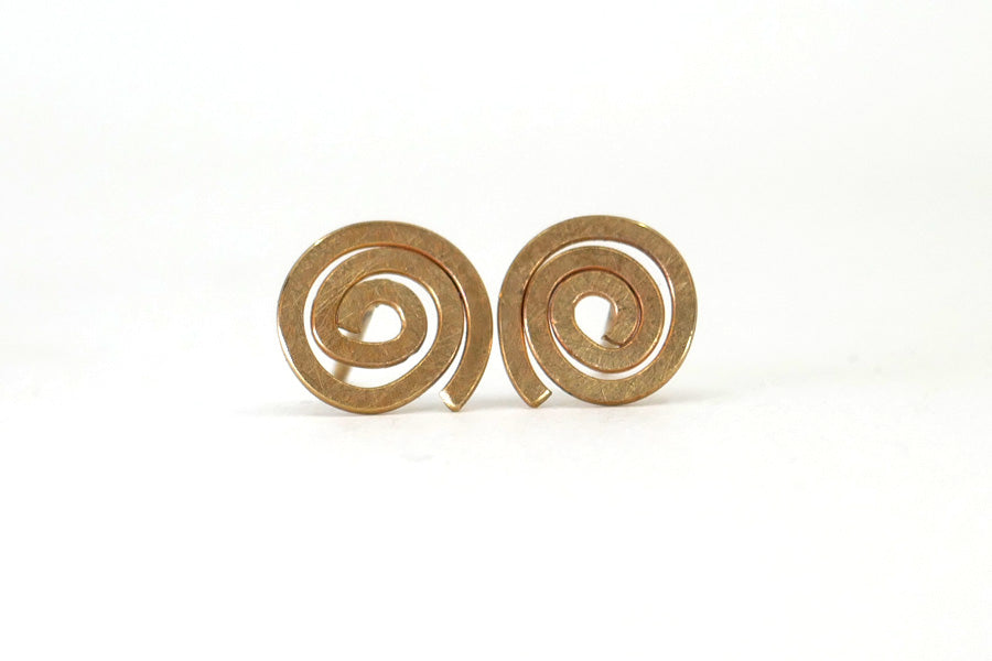 Round Coiled Design 9ct Yellow Gold Earstuds