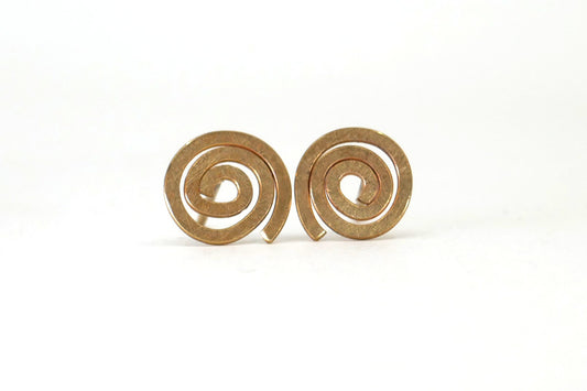 Round Coiled Design 9ct Yellow Gold Earstuds