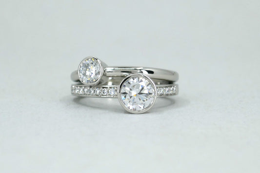 Lab Grown Diamond Platinum Double Band Ring Design
