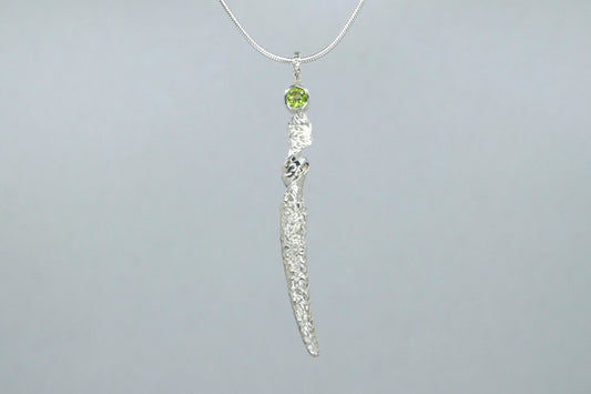 Twist Design Silver & Peridot Necklace
