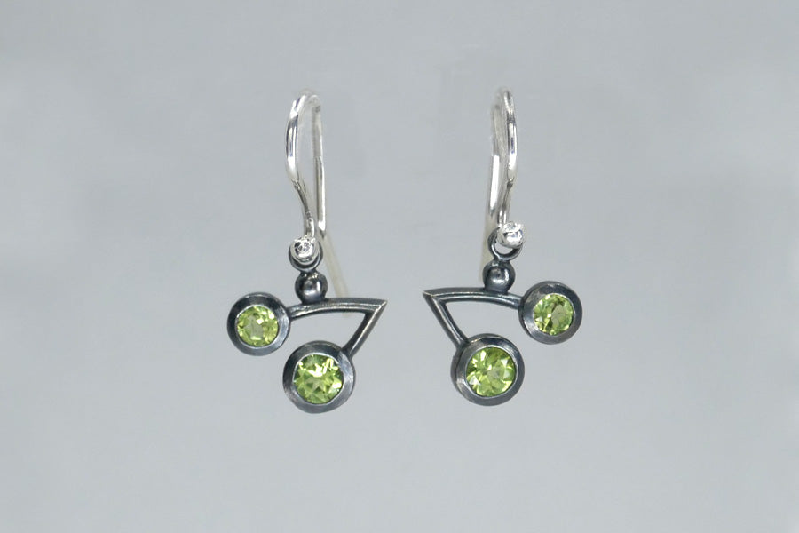 Perdot Short Branch Oxidised Silver Drop Earrings