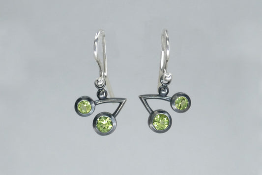 Perdot Short Branch Oxidised Silver Drop Earrings