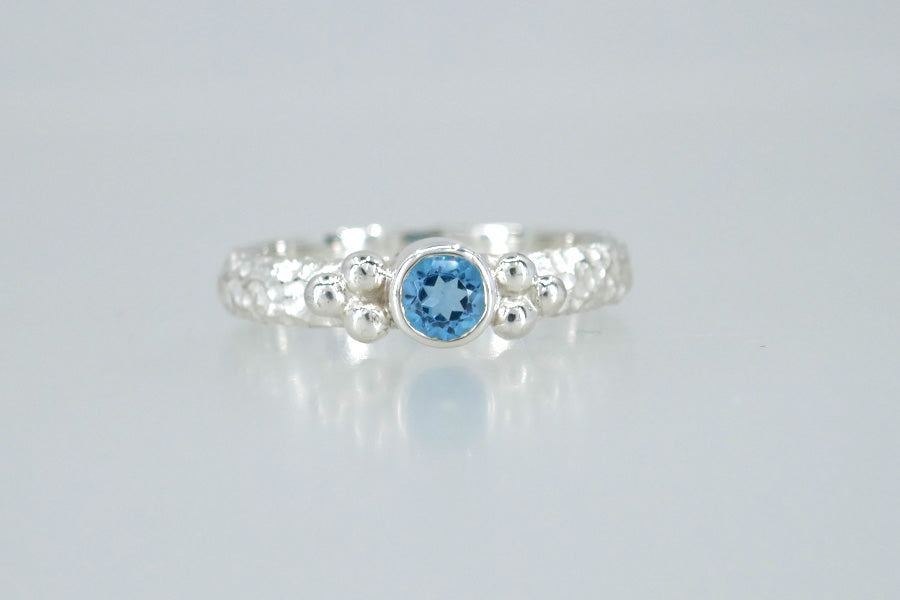 Blue Topaz Silver Ring Design