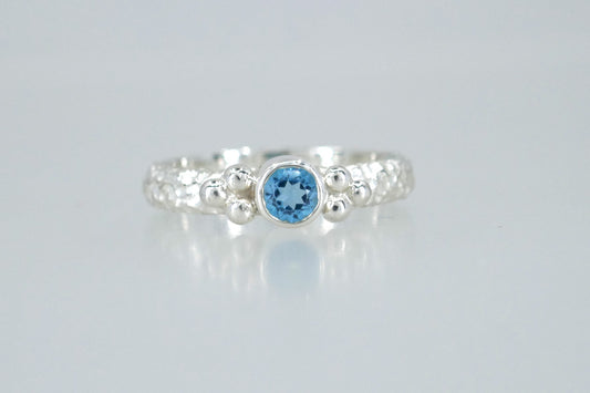 Blue Topaz Silver Ring Design
