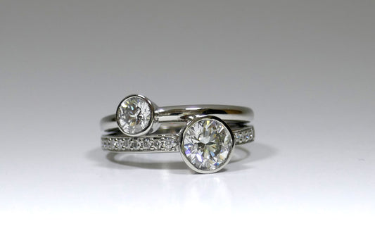 Lab Grown Diamond Platinum Double Band Ring Design