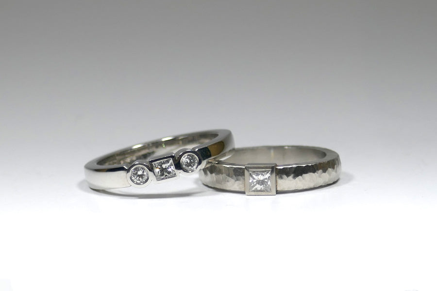 Princess Cut Diamond & Platinum Rings