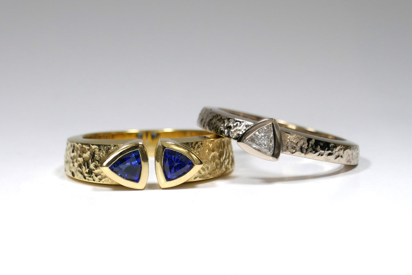 Trillion Cut Sapphire & Diamond Ring Designs