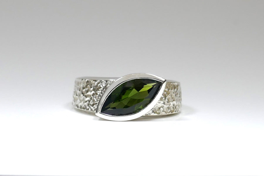 Marquise Cut Tourmaline Silver Ring Design