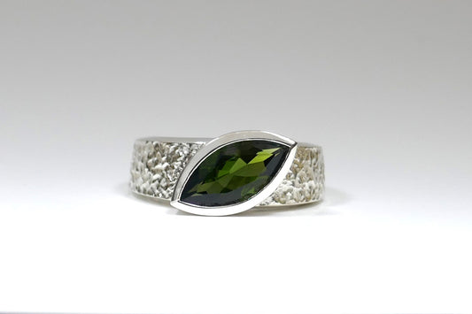 Marquise Cut Tourmaline Silver Ring Design
