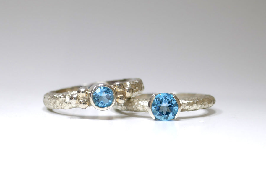 Blue Topaz Silver Ring Designs